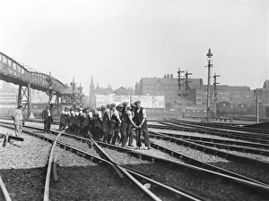 Permanent way workers at Bolton station, 1914 Permanent way workers at Bolton station, 1914