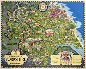 British Railways Collection: Pictorial Map of Yorkshire, BR poster, 1949