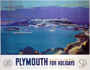 Plymouth for Holidays, GWR/SR poster, 1936 Plymouth for Holidays, GWR/SR poster, 1936