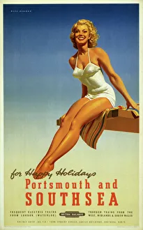 Portsmouth and Southsea, BR poster, 1950s Portsmouth and Southsea, BR poster, 1950s