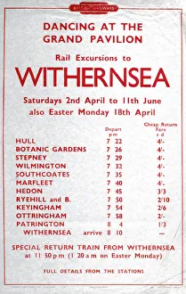 Rail Excursions to Withernsea, BR poster, 1948-1965 Rail Excursions to Withernsea, BR poster, 1948-1965