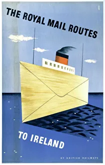 The Royal Mail Routes to Ireland, BR(LMR) poster, 1952 The Royal Mail Routes to Ireland, BR(LMR) poster, 1952