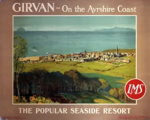 Girvan Seaside Resort Print, 1950s LMS Poster