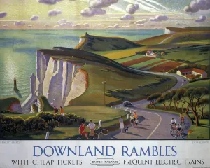 Downland Rambles Print, East Sussex Coast Panorama
