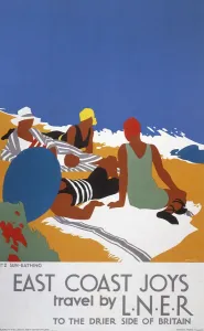 East Coast Joys No 2 - Sun-bathing Print, a LNER poster from 1931