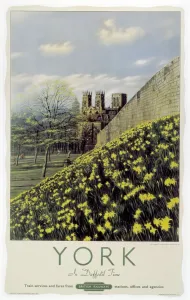 British Railways Poster Prints: York in Daffodil Time, BR poster, 1950