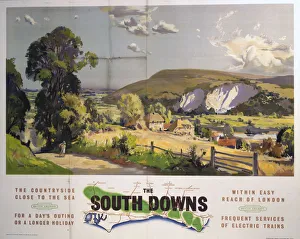The South Downs, BR poster, after 1948 The South Downs, BR poster, after 1948