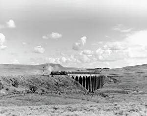 Steam trains going over the Ribblehead Viaduct, Settle and Carlisle line, c 1958 Steam trains going over the Ribblehead Viaduct, Settle and Carlisle line, c 1958