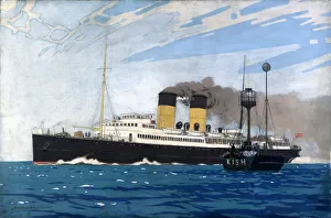 Steamer Passing Kish Lightship between Dublin and Holyhead, c 1935 Steamer Passing Kish Lightship between Dublin and Holyhead, c 1935