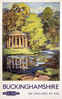 Stowe, Buckinghamshire, BR (ER) poster, c 1950s Stowe, Buckinghamshire, BR (ER) poster, c 1950s