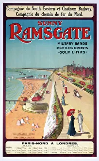 Sunny Ramsgate, South Eastern & Chatham Railway poster, 1908 Sunny Ramsgate, South Eastern & Chatham Railway poster, 1908