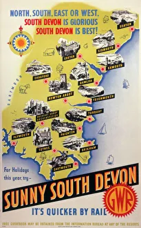 Sunny South Devon, GWR poster, 1923-1947 Sunny South Devon, GWR poster, 1923-1947