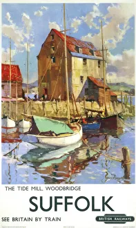 The Tide Mill, Woodbridge, Suffolk, BR poster, c 1950s The Tide Mill, Woodbridge, Suffolk, BR poster, c 1950s