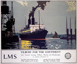 Tilbury for the Continent, LMS poster, 1923-1947 Tilbury for the Continent, LMS poster, 1923-1947