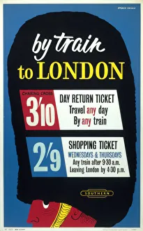 By Train to London, 1960. British Railways poster, 1960 By Train to London, 1960. British Railways poster, 1960