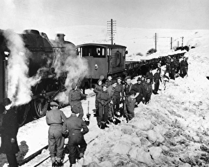 Troops clearing snow at Arten Gill on the London, Midland and Scottish Railways Settle Troops clearing snow at Arten Gill on the London, Midland and Scottish Railways Settle
