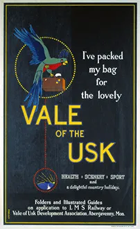 Vale of the Usk, LMS poster, 1923-1947 Vale of the Usk, LMS poster, 1923-1947