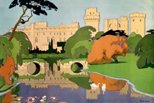 Warwick Castle, LMS poster (detail), 1924 Warwick Castle, LMS poster (detail), 1924