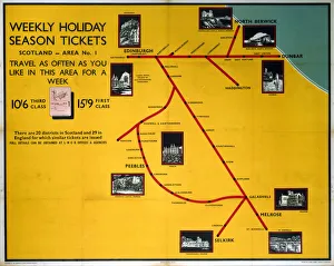Weekly Holiday Season Tickets - Scotland, LNER poster, 1923-1947 Weekly Holiday Season Tickets - Scotland, LNER poster, 1923-1947