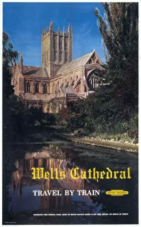 Wells Cathedral - Travel by Train, BR poster, 1961 Wells Cathedral - Travel by Train, BR poster, 1961