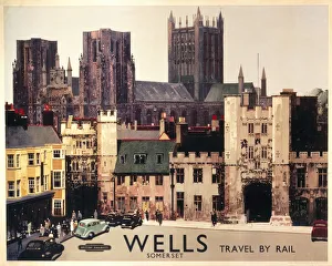 Wells, Somerset, BR (WR) poster, c 1950s Wells, Somerset, BR (WR) poster, c 1950s