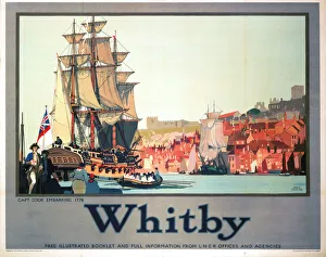Whitby: Captain Cook Embarking, LNER poster, 1928 Whitby: Captain Cook Embarking, LNER poster, 1928