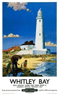 Trains Collection: Whitley Bay, BR poster, 1951