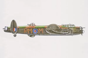 Air Attack Collection: 1941 Avro Lancaster, bomber with dorsal gun turret, blue-white-red RAF logo on side