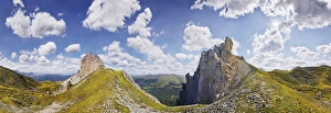360 panoramic view of the Aferer Geisler mountains, Villnoesstal valley, province of Bolzano-Bozen, Italy, Europe 360 panoramic view of the Aferer Geisler mountains, Villnoesstal valley, province of Bolzano-Bozen, Italy, Europe