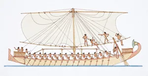 4000 BC ancient egyptian sailing boat, side view 4000 BC ancient egyptian sailing boat, side view