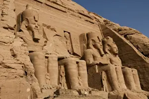 Prints of View of the massive rock Sun Temple Of Ramses II at Abu Simbel situated on the western bank of Lake Nasser Egyptian Architecture Prints: Print of Abu Simbel Temple Rock Cut Sun Temple