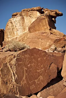 Ancient rock carvings of African animals Ancient rock carvings of African animals