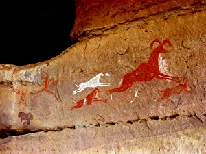 Ancient Sahara Hunting Scene, Libya Ancient Sahara Hunting Scene, Libya