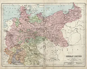 Antique damaged map of German Empire 19th Century Antique damaged map of German Empire 19th Century