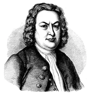 Antique illustration of Johann Sebastian Bach Antique illustration of Johann Sebastian Bach