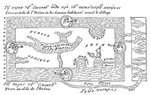 Antique illustration of VERY old world map (around year 600) Antique illustration of VERY old world map (around year 600)