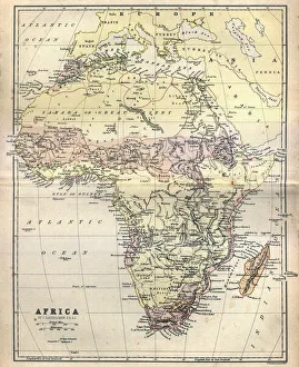 Antique map of Africa, 1884, 19th Century Antique map of Africa, 1884, 19th Century