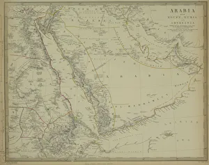 Antique map of Arabia with Egypt , Nubia , and Abyssinia Antique map of Arabia with Egypt , Nubia , and Abyssinia