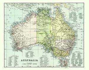 Images Dated 3rd September 2015: Antique Map of Australia Late 19th Century