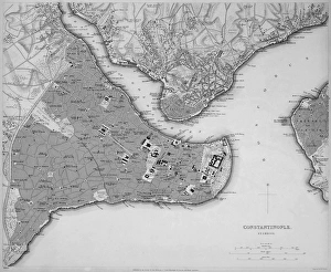 Antique map of Constantinople , present day Istanbul Antique map of Constantinople , present day Istanbul