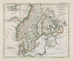 Antique map of Denmark, Norway, Sweden and Finland Antique map of Denmark, Norway, Sweden and Finland
