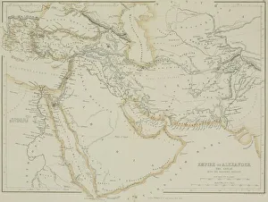 Antique map of the Empire of Alexander the Great Antique map of the Empire of Alexander the Great