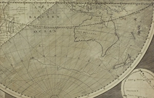 Antique map of Indian Ocean in southern hemisphere Antique map of Indian Ocean in southern hemisphere