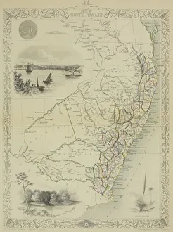 Antique map of New South Wales in Australia Antique map of New South Wales in Australia