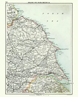 Antique map, North and East Yorkshire 19th Century Antique map, North and East Yorkshire 19th Century