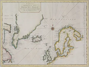 Antique map of Scandinavian region with Iceland and Greenland Antique map of Scandinavian region with Iceland and Greenland