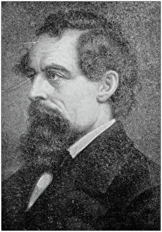 Antique painting illustration: Charles Dickens Antique painting illustration: Charles Dickens
