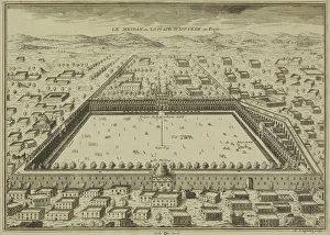 Antique print of plans for town of Isfahan in Iran Antique print of plans for town of Isfahan in Iran