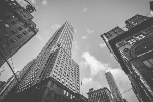 Prints of A black and white edit of the Empire State Building in downtown Manhattan Architecture Prints: Black and White Print of the Empire State Building