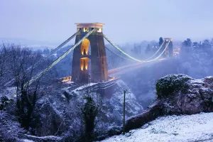 Bristol Cityscape Photography Prints: Wintry Clifton bridge